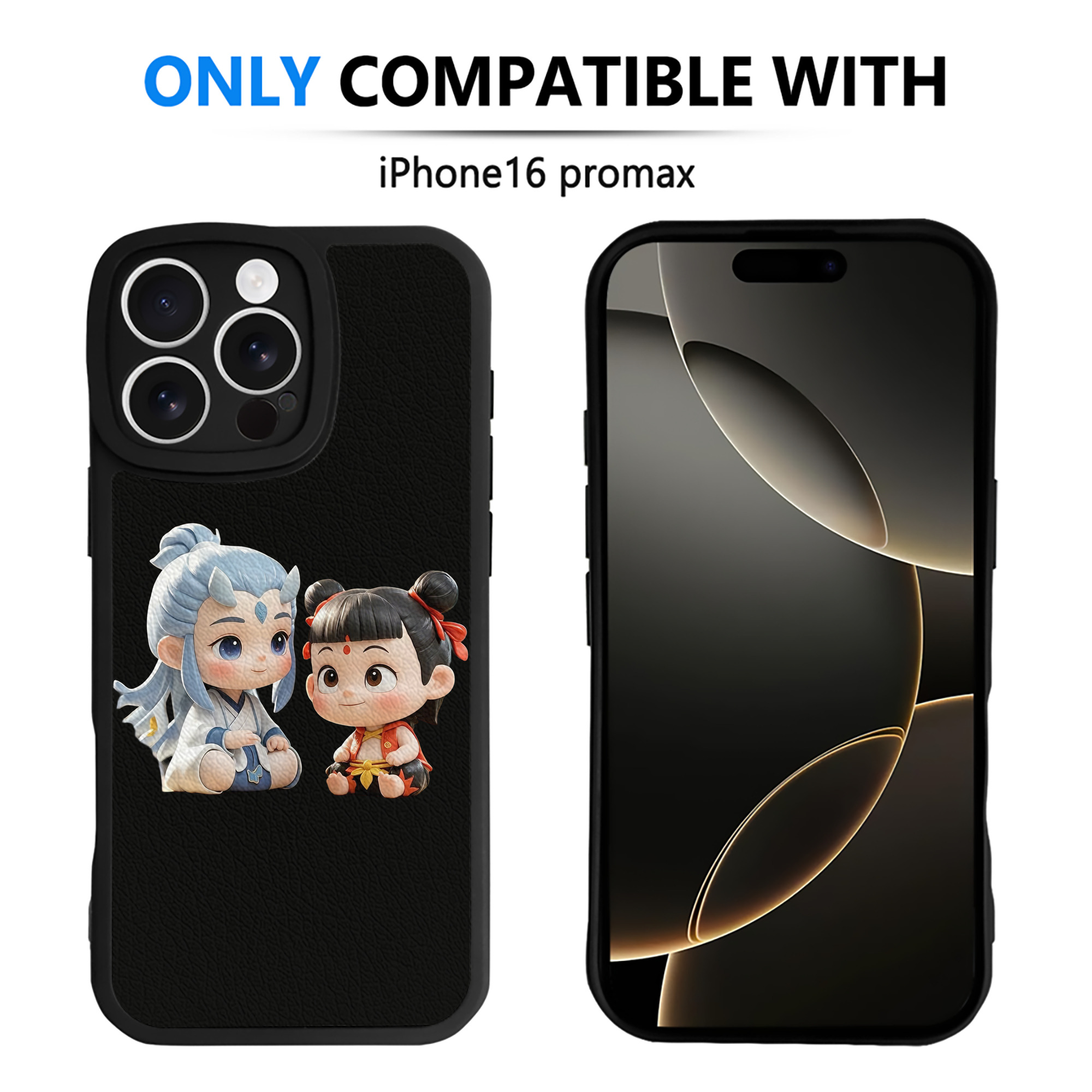 （画像用） Ne Zha 2 ナタ 魔童の大暴れ 【iPhone 16シリーズ対応】シリコンスマホケース（レザー調） 材質：シリコン